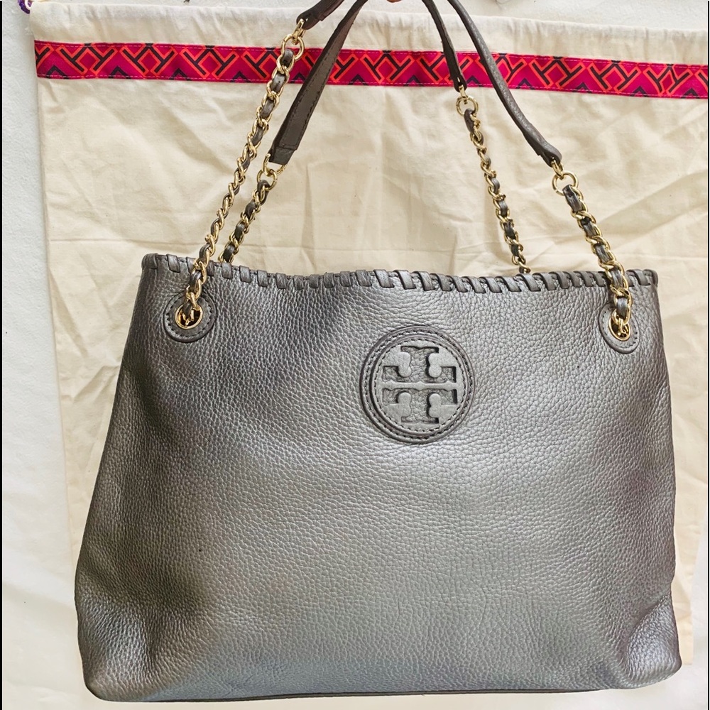 ‼️SOLD‼️ Tory Burch Marion Pebbled Tote Bag